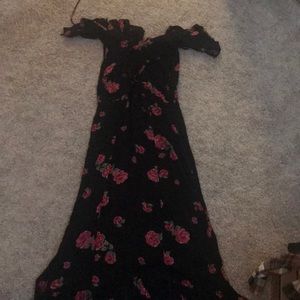 Billabong floral maxi dress with tie back
